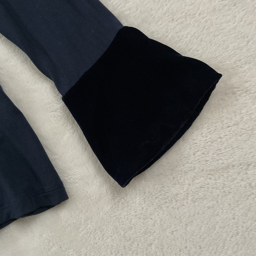 Boden Nadine Navy Blouse Velvet Trim Button Front Top US 4 - Picture 7 of 14